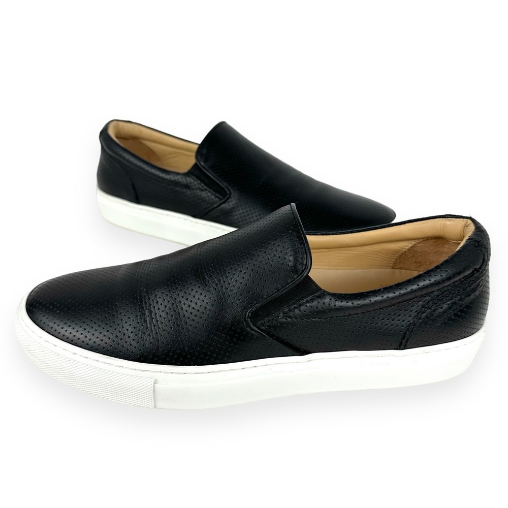 Madewell GREATS Wooster Slip On Black Leather Perforated Womens Sneaker Size 10